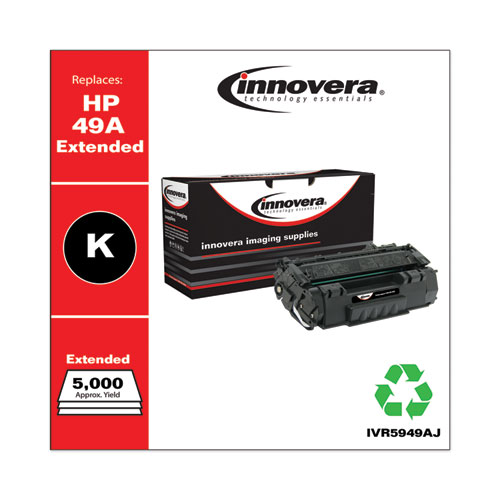 REMANUFACTURED BLACK EXTENDED-YIELD TONER, REPLACEMENT FOR HP 49A (Q5949AJ), 5,000 PAGE-YIELD
