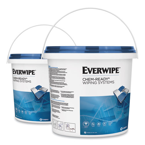 Everwipe™ Chem-Ready Wiping System Bucket, 7.13 x 7.13 x 7, White, 5/Carton