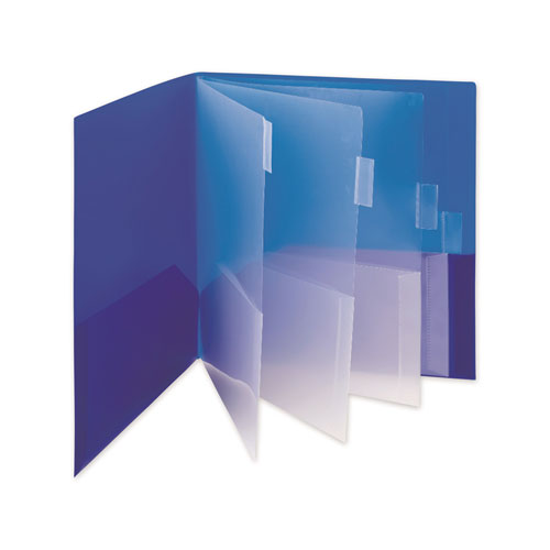 Poly Ten-Pocket Subject Folder, 500-Sheet Capacity, 11 x 8.5, Assorted Cover Colors, 2/Pack