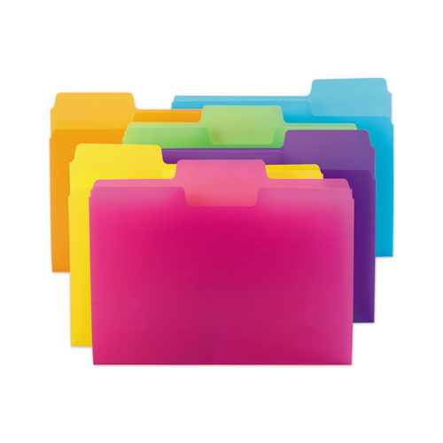 Smead™ Supertab Top Tab File Folders, 1/3-Cut Tabs: Assorted, Letter Size, 0.75" Expansion, Polypropylene, 18/Pack