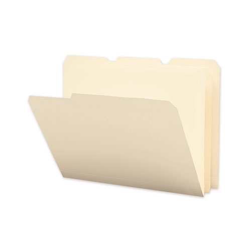 Smead™ Poly Manila Folders, 1/3-Cut Tabs: Assorted, Letter Size, Manila, 12/Pack