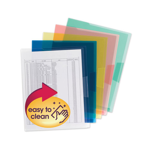 ORGANIZED UP TRANSLUCENT POLY PROJECT JACKET, LETTER SIZE, ASSORTED COLORS, 5/PACK
