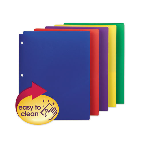 POLY SNAP-IN TWO-POCKET FOLDER, 11 X 8.5, ASSORTED, 10/PACK