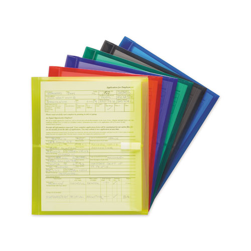 Poly Side-Load Envelopes, Fold Flap Closure, 9.75 x 11.63, Assorted, 6/Pack