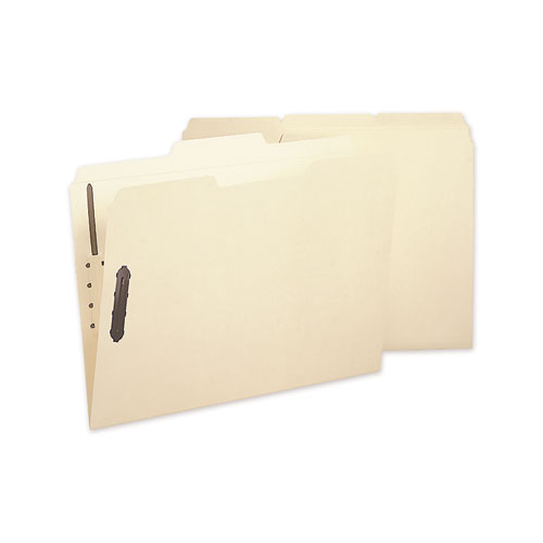 Poly Top Tab Folder with Two Fasteners, 1/3-Cut Tabs, Letter Size, Manila, 24/Box
