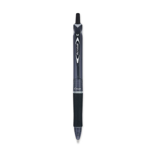 Image of Acroball Colors Advanced Ink Hybrid Gel Pen, Retractable, Medium 1 mm, Black Ink, Smoke/Black Barrel, Dozen