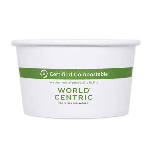 World Centric® PLA Lids for Bowls, 4.6" Diameter x 0.5"h, White, 1,000/Carton