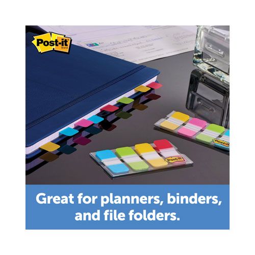 Image of Post-It® 1" Wide Tabs With Dispenser, Aqua, Pink, Violet, Yellow, 88/Pack