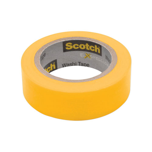 Expressions Washi Tape, 1.25" Core, 0.59" x 32.75 ft, Yellow