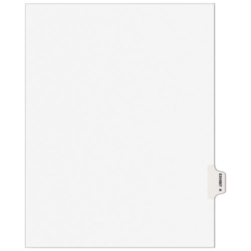 AVERY-STYLE PREPRINTED LEGAL SIDE TAB DIVIDER, EXHIBIT H, LETTER, WHITE, 25/PACK, (1378)