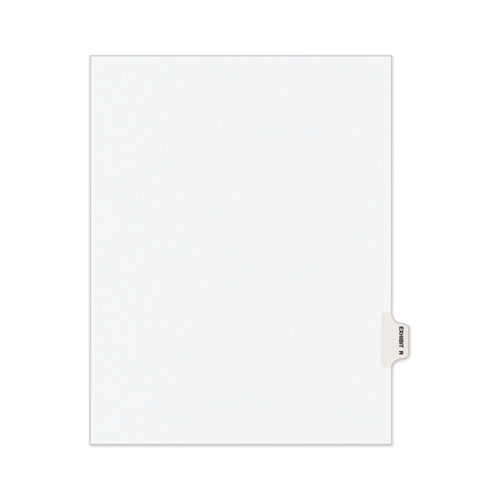 Avery-Style Preprinted Legal Side Tab Divider, 26-Tab, Exhibit R, 11 x 8.5, White, 25/Pack, (1388)