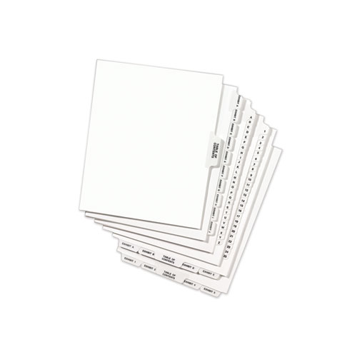 Image of Avery-Style Preprinted Legal Bottom Tab Divider, 26-Tab, Exhibit D, 11 x 8.5, White, 25/PK