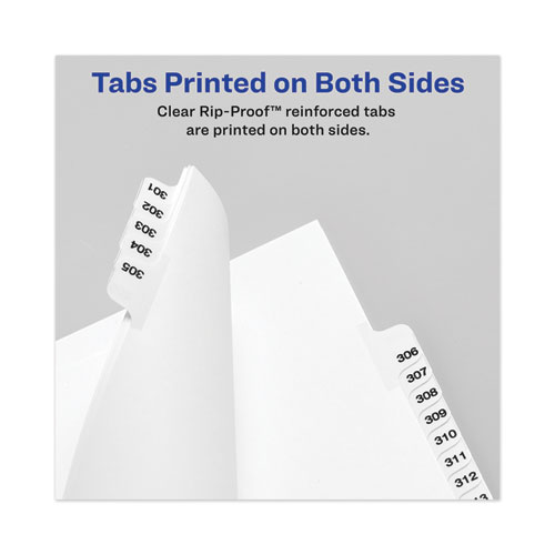 Avery-Style Preprinted Legal Side Tab Divider, Exhibit M, Letter, White, 25/Pack