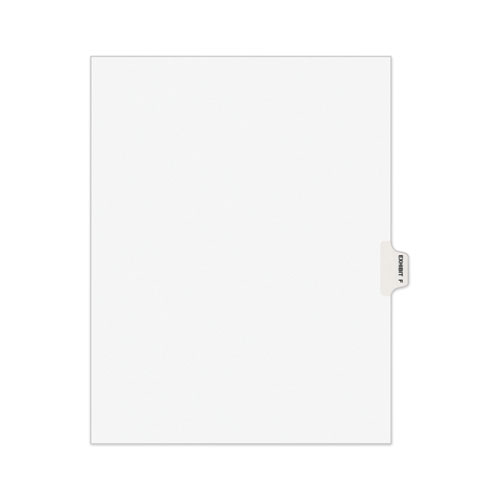 AVERY-STYLE PREPRINTED LEGAL SIDE TAB DIVIDER, EXHIBIT F, LETTER, WHITE, 25/PACK, (1376)