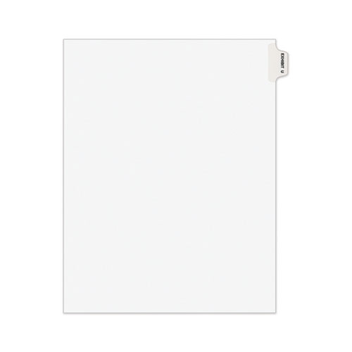 AVERY-STYLE PREPRINTED LEGAL SIDE TAB DIVIDER, EXHIBIT U, LETTER, WHITE, 25/PACK, (1391)