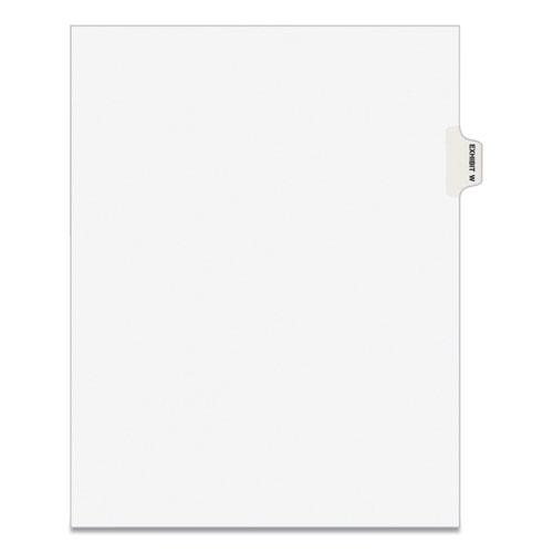 AVERY-STYLE PREPRINTED LEGAL SIDE TAB DIVIDER, EXHIBIT W, LETTER, WHITE, 25/PACK, (1393)