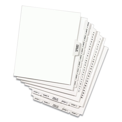 Avery-Style Preprinted Legal Side Tab Divider, Exhibit D, Letter, White, 25/Pack