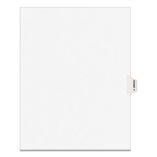 AVERY-STYLE PREPRINTED LEGAL SIDE TAB DIVIDER, EXHIBIT P, LETTER, WHITE, 25/PACK, (1386)