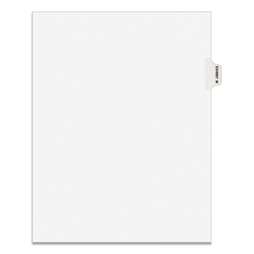 AVERY-STYLE PREPRINTED LEGAL SIDE TAB DIVIDER, EXHIBIT M, LETTER, WHITE, 25/PACK, (1383)