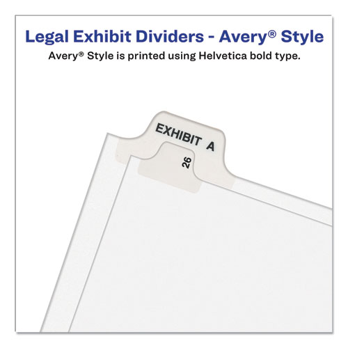 Avery-Style Preprinted Legal Side Tab Divider, 26-Tab, Exhibit I, 11 x 8.5, White, 25/Pack, (1379)