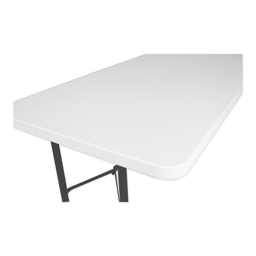 IndestrucTable Classic Folding Picnic Table, Rectangular, 71" x 63" x 18" to 29", White