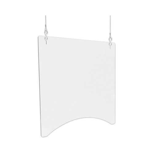 deflecto® Hanging Barrier, 23.75" x 23.75", Acrylic, Clear, 2/Carton
