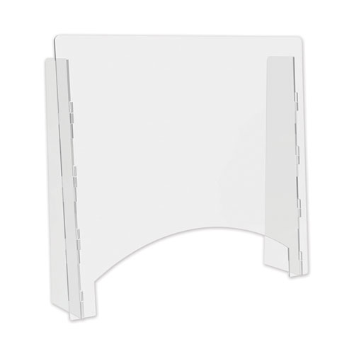 deflecto® Counter Top Barrier with Full Shield, 27" x 6" x 23.75", Acrylic, Clear, 2/Carton