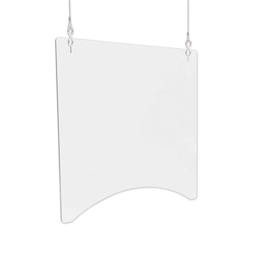 Hanging Barrier, 23.75" x 23.75", Polycarbonate, Clear, 2/Carton