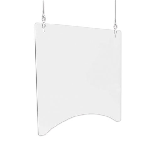Hanging Barrier, 23.75 x 35.75, Polycarbonate, Clear, 2/Carton