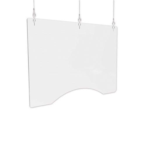 Hanging Barrier, 36" x 24", Polycarbonate, Clear, 2/Carton