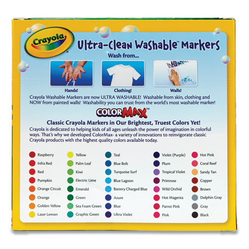 Crayola Ultra-Clean Washable Markers 40/Set Classic Colors Fine Bullet Tip 