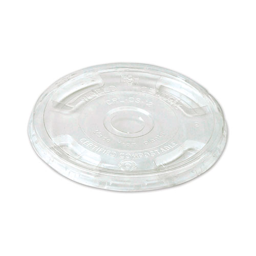 World Centric® PLA Clear Cold Cup Lids, Dome Lid, Fits 2 oz Portion Cup and 9 oz to 24 oz Cups, 1,000/Carton