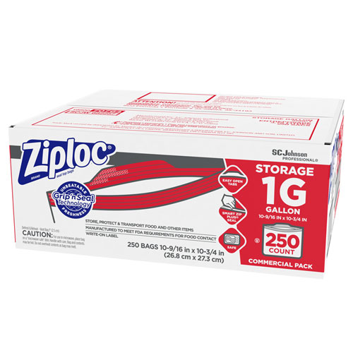 Ziploc storage bags 1 gallon 1.75 mil case of 250 bags SJN682257