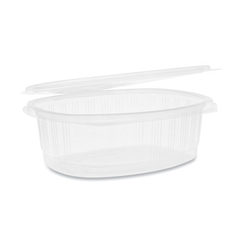 EarthChoice Recycled PET Hinged Container, 48 oz, 8.88 x 7.25 x 2.94, Clear, 190/Carton