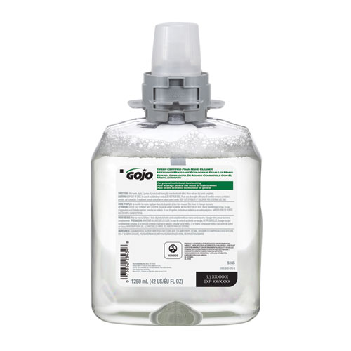 Green Certified Foam Hand Cleaner, Unscented, 1,250 mL Refill, 4/Carton