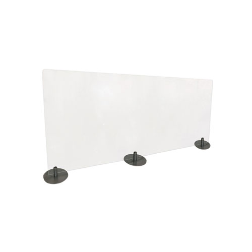 DESKTOP FREE STANDING ACRYLIC PROTECTION SCREEN, 59 X 5 X 24, CLEAR