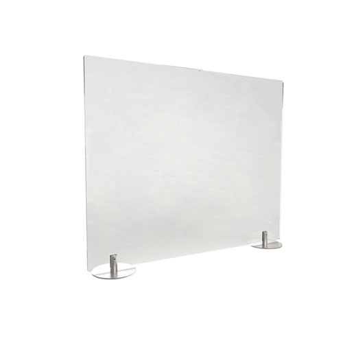 DESKTOP FREE STANDING ACRYLIC PROTECTION SCREEN, 29 X 5 X 24, CLEAR