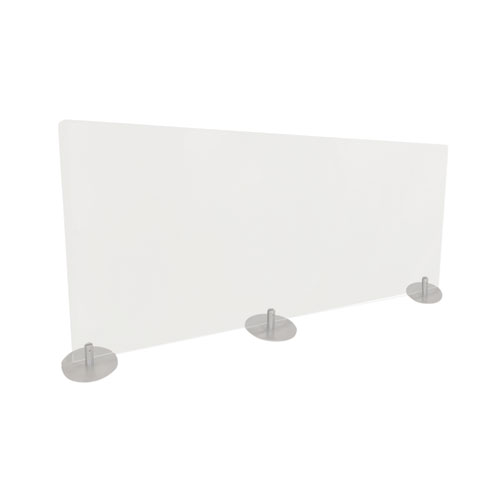 Image of Ghent Desktop Free Standing Acrylic Protection Screen, 59 X 5 X 24, Frost