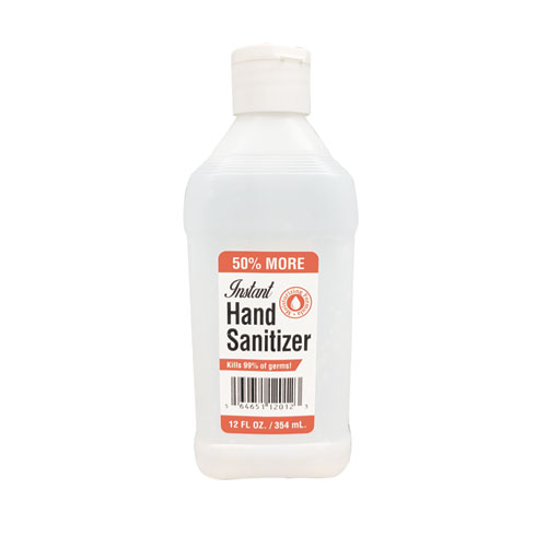 Gel Hand Sanitizer, 12 oz Bottle, Unscented, 24/Carton