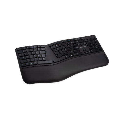 Kensington® Pro Fit Ergo Wireless Keyboard, 18.98 X 9.92 X 1.5, Black