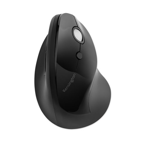 Pro Fit Ergo Vertical Wireless Mouse, 2.4 GHz Frequency/65.62 ft Wireless Range, Right Hand Use, Black