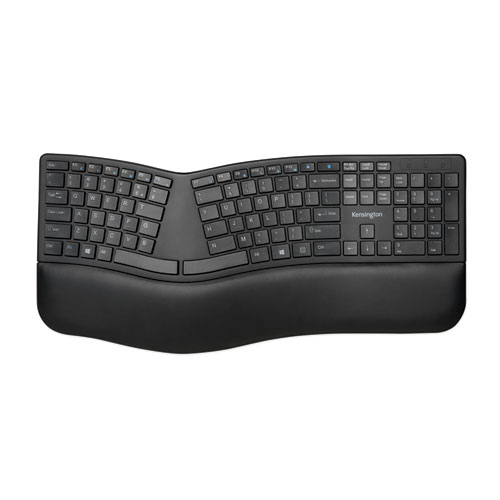 Image of Kensington® Pro Fit Ergo Wireless Keyboard, 18.98 X 9.92 X 1.5, Black