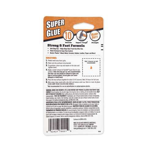 Super Glue, 0.53 oz, Dries Clear