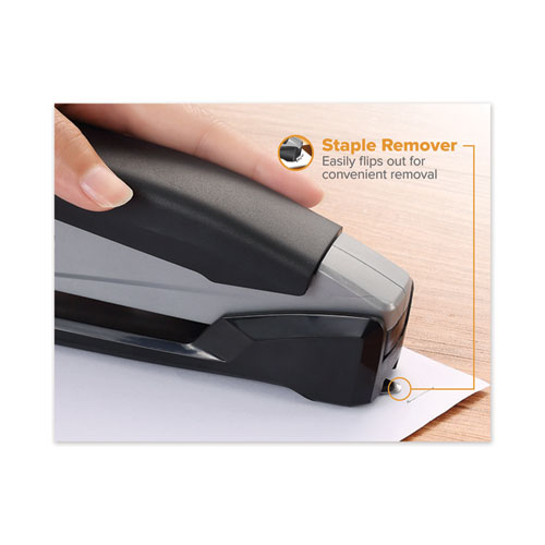 Image of InPower Spring-Powered Desktop Stapler with Antimicrobial Protection, 20-Sheet Capacity, Black/Gray