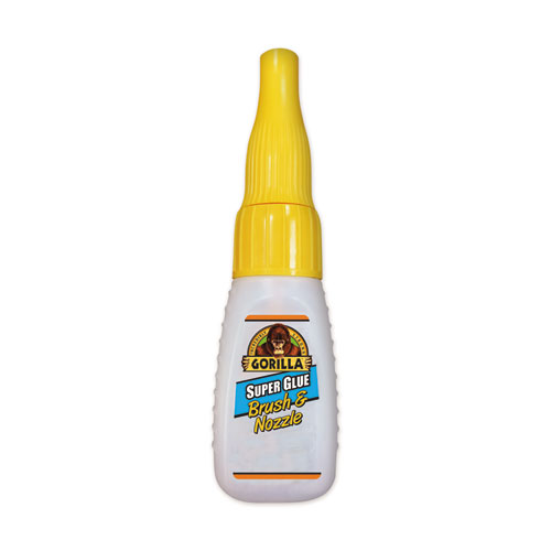 Gorilla® Super Glue With Brush And Nozzle Applicators, 0.35 Oz, Dries Clear
