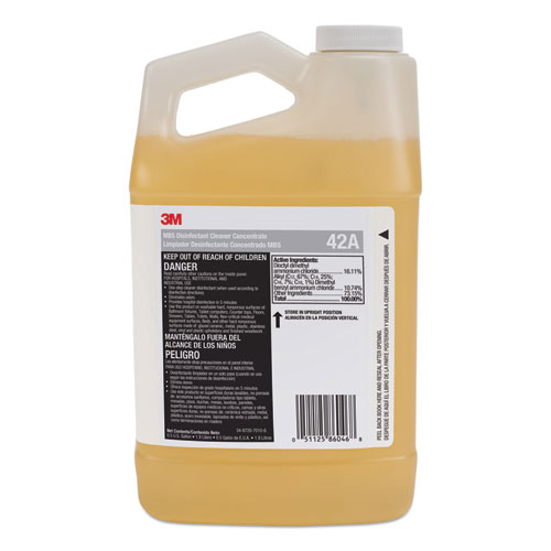 3M™ MBS Disinfectant Cleaner Concentrate, 0.5 gal Bottle, Unscented, 4/Carton