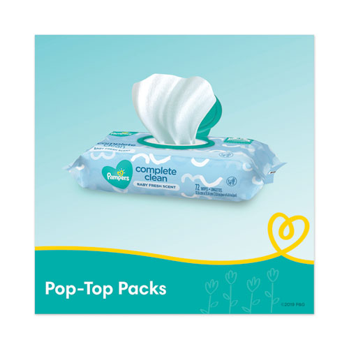 Image of Complete Clean Baby Wipes, 1-Ply, Baby Fresh, 72 Wipes/Pack, 8 Packs/Carton