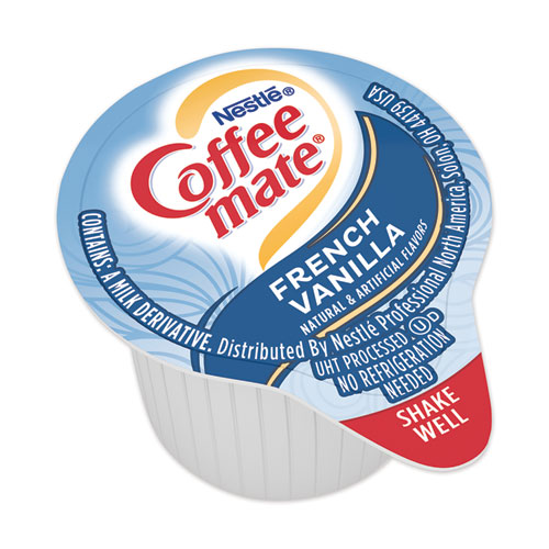 Liquid Coffee Creamer, French Vanilla, 0.38 oz Mini Cups, 180/Carton