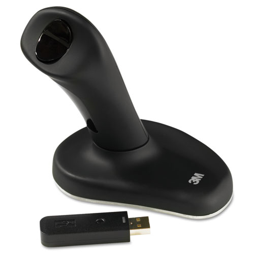 3M™ Ergonomic Wireless Optical Mouse, Three-Button, Small, Black