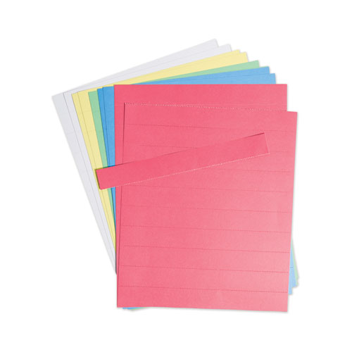 Image of Data Card Replacement Sheet, 8.5 x 11 Sheets, Perforated at 1", Assorted, 10/Pack